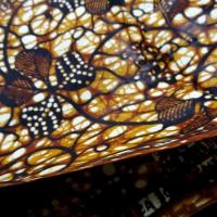 Tissu coton wax cire marron ocre