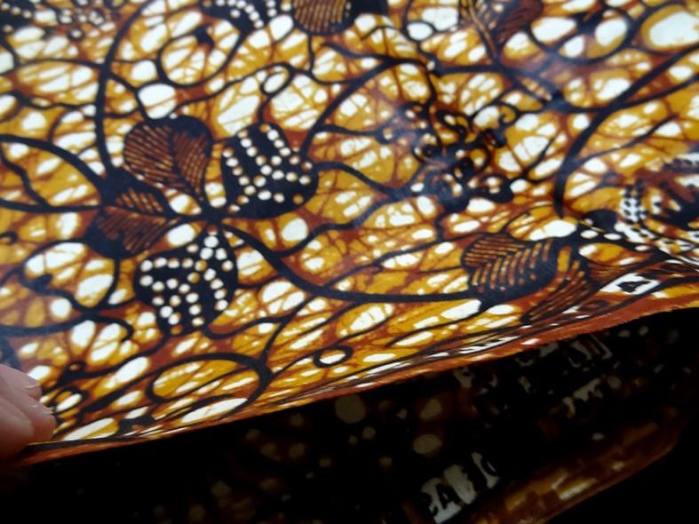 Tissu coton wax cire marron ocre