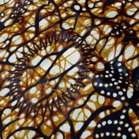 Tissu coton wax cire marron ocre