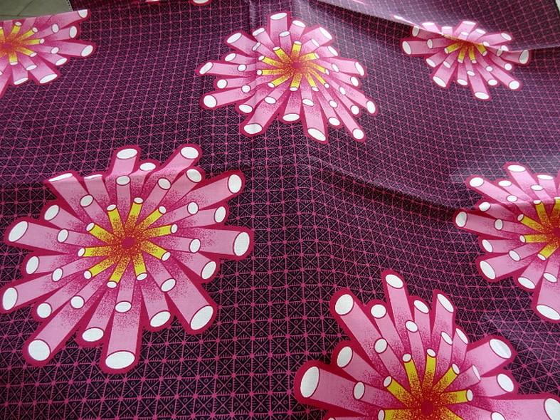 Tissu coton wax corail rose