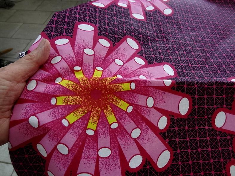 Tissu coton wax corail rose