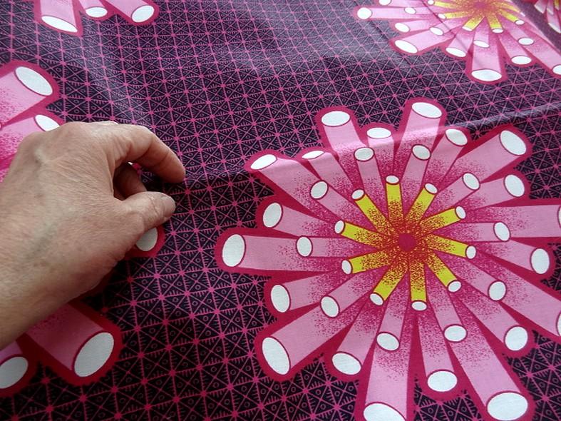 Tissu coton wax corail rose