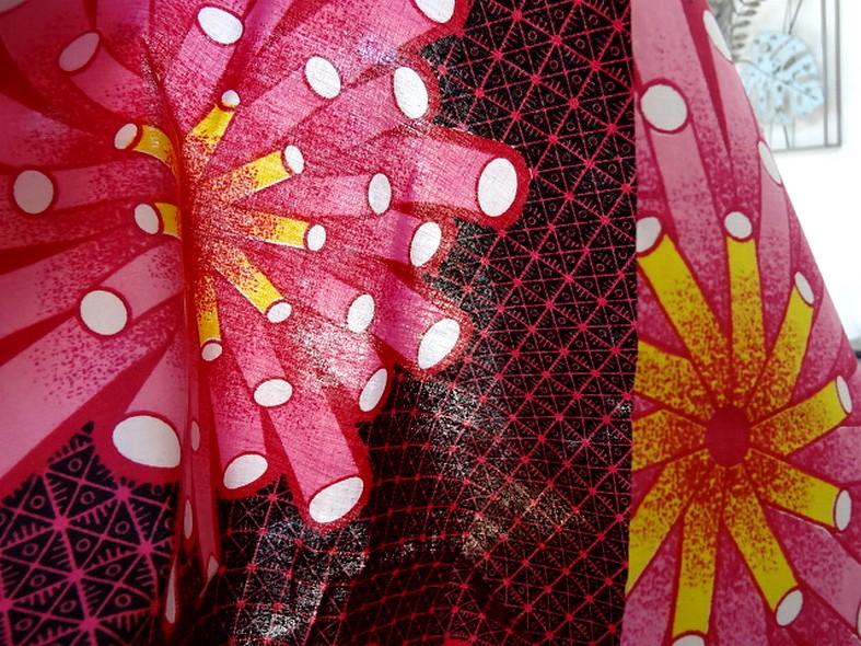 Tissu coton wax corail rose