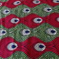 Tissu wax vagues fuchsia et vert