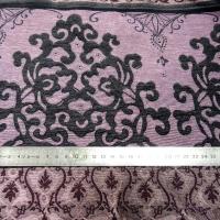 Tissu d ameublement damas prune et noir 3 