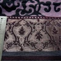 Tissu d ameublement damas prune et noir 4 
