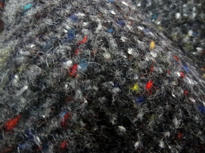 Tissu de laine gris chine a chevrons 3 