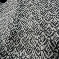 Tissu de laine noir et blanc motif eventail art deco 1