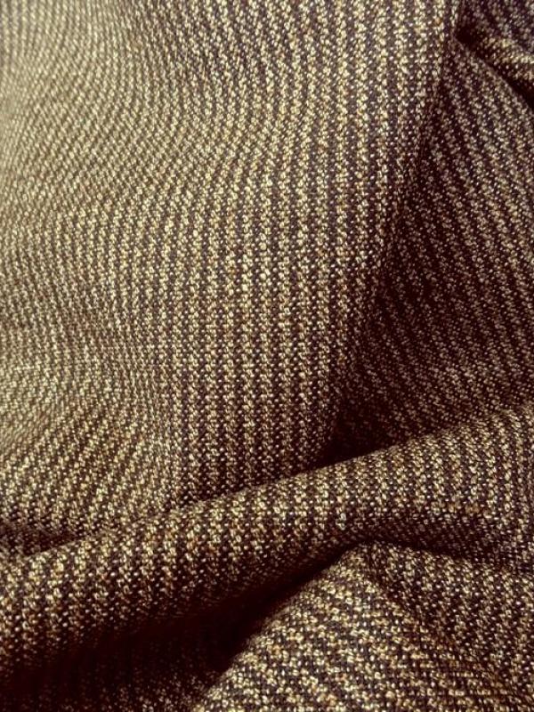 Tissu de laine rayures marron et chinees 1 