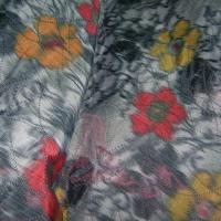 Tissu epais tissage taffetas gris fleuri 3 