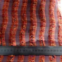 Tissu franges mauve et orange 01