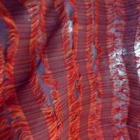 Tissu franges mauve et orange 02