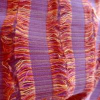 Tissu franges mauve et orange 03