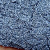 Tissu froissage papier reversible lapis lazulli et gris bleute 1 1