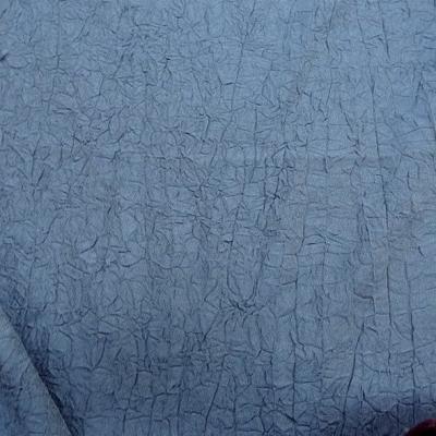 Tissu froissage papier reversible lapis lazulli et gris bleute 1 
