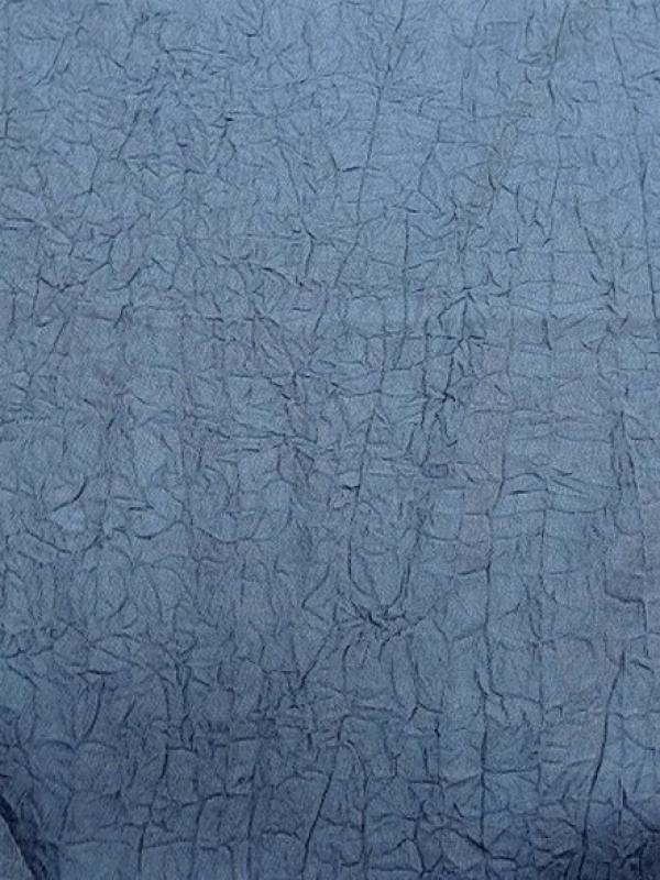 Tissu froissage papier reversible lapis lazulli et gris bleute 1 