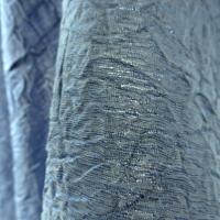 Tissu froissage papier reversible lapis lazulli et gris bleute 3 