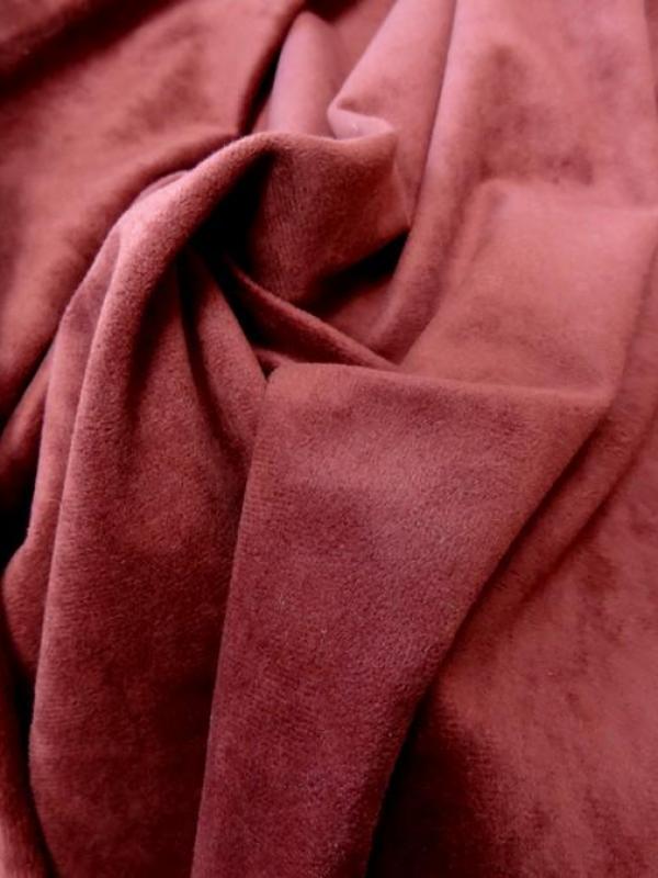 Tissu imitation daim rouge carmin 1