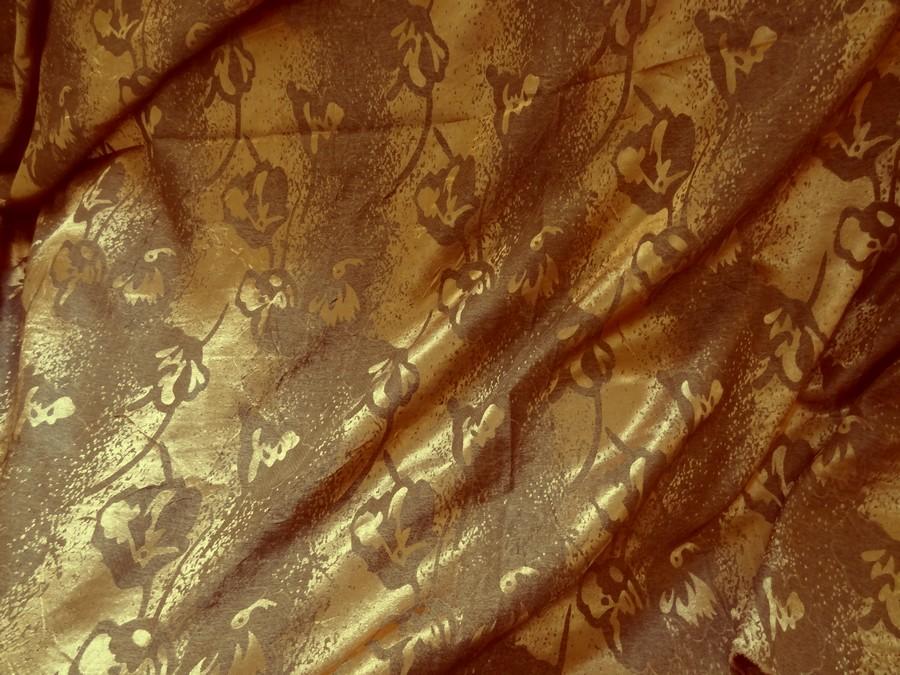 Tissu jacquard cuivre et or 4