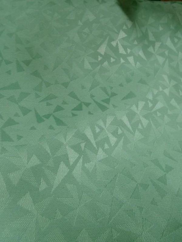 Tissu jacquard vert jade motif geometrique 1
