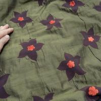 Tissu jardin imaginaire bronze cachou carotte 8 