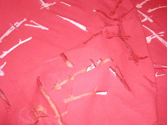 Tissu jersey devore rouge bordeaux 2