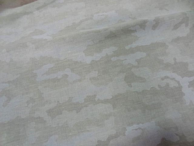 Tissu lin coton blanc casse imprime camouflage blanc0 2 