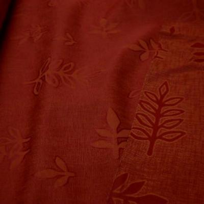 Tissu melange corail orange motifs damasses sorbier 1 