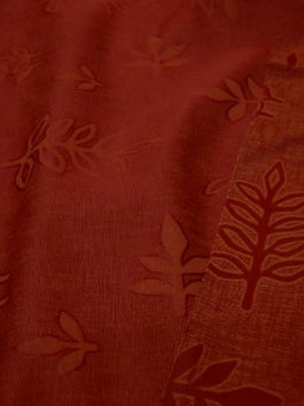 Tissu melange corail orange motifs damasses sorbier 1 
