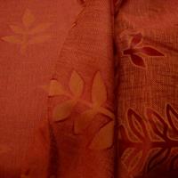 Tissu melange corail orange motifs damasses sorbier 3
