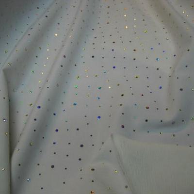 Tissu occultant blanc strass et velours 1 