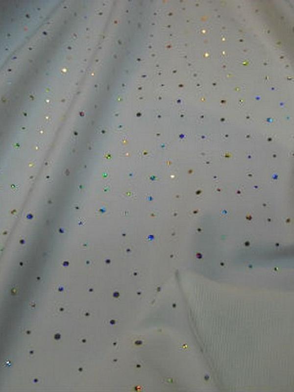 Tissu occultant blanc strass et velours 1 