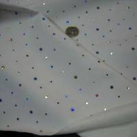 Tissu occultant blanc strass et velours 2 