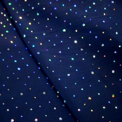 Tissu occultant bleu nuit a strass et velours marron fonce 1 