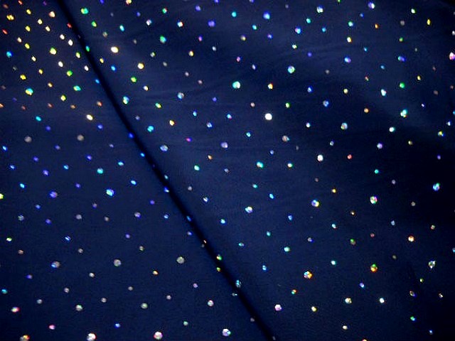 Tissu occultant bleu nuit a strass et velours marron fonce 1