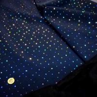 Tissu occultant bleu nuit a strass et velours marron fonce 2