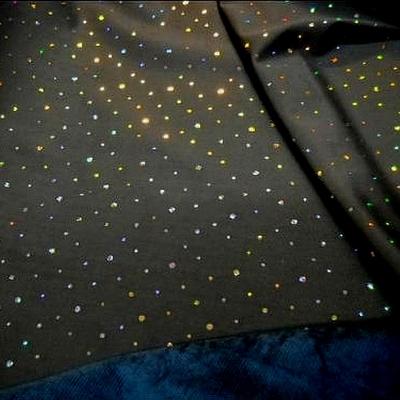 Tissu occultant marron a strass et velours marine 3 