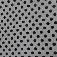 Tissu popeline coton blanc a pois noir