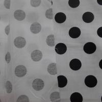 Tissu popeline coton 100%  blanc a pois noir