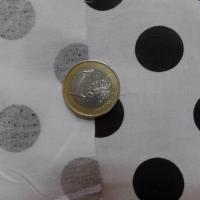 Tissu popeline coton blanc a pois noir