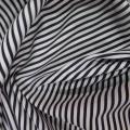 Tissu popeline coton blanc a rayure noire