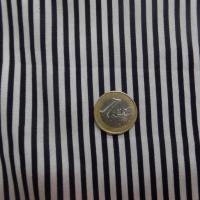 Tissu popeline 110 gr 120 fils coton blanc a rayure noire