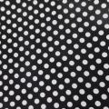 Tissu popeline coton noire a pois blanc