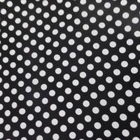Tissu popeline coton noire a pois blanc