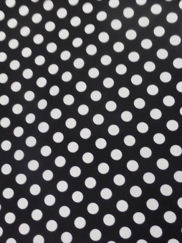 Tissu popeline coton noire a pois blanc