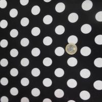Tissu popeline coton noire a pois blanc