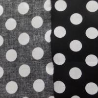Tissu popeline coton 100% noire a pois blanc