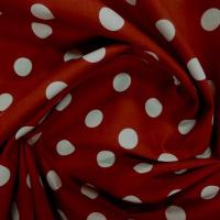 Tissu popeline coton rouge a pois blanc 2