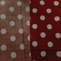 Tissu popeline coton rouge a pois blanc coccinelle