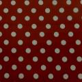 Tissu popeline coton rouge a pois blanc